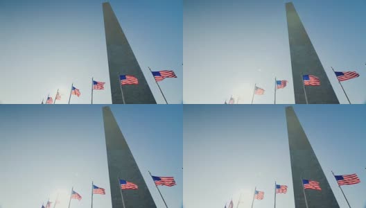位于市中心的华盛顿纪念碑。华盛顿，哥伦比亚特区高清在线视频素材下载