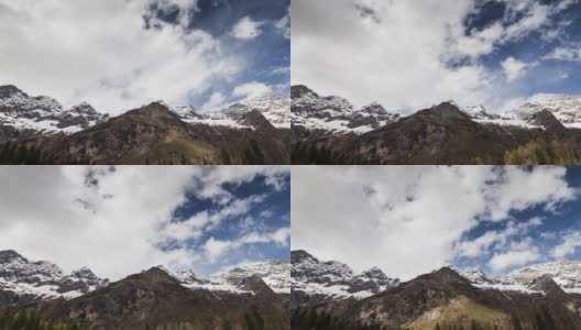4K延时拍摄亚丁国家自然保护区的蓝天雪山。高清在线视频素材下载