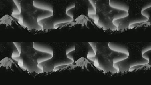 冬夜北极光3d渲染图高清在线视频素材下载