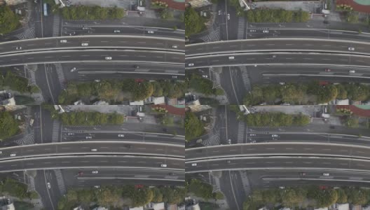 城市建筑综合体十字路口交通航拍高清在线视频素材下载