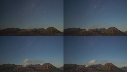 4K时间延时(摄影)，美丽的银河在山，印度尼西亚。高清在线视频素材下载