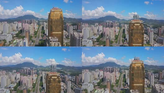 中国晴天深圳市景交通道路航拍全景4k高清在线视频素材下载
