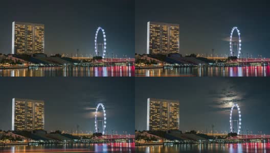 晚上的间隔拍摄新加坡高清在线视频素材下载