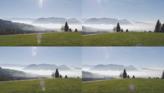 起伏的瑞士丘陵高清在线视频素材下载