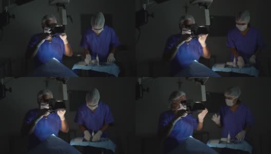 在医院给病人做眼科手术的医生高清在线视频素材下载