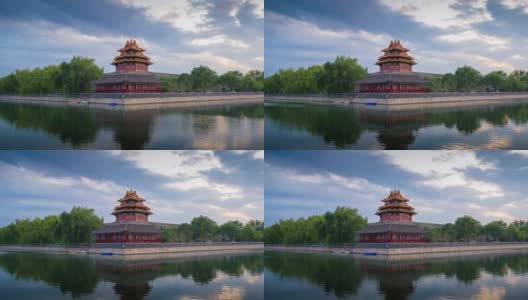清晨从金山公园俯瞰北京紫禁城高清在线视频素材下载