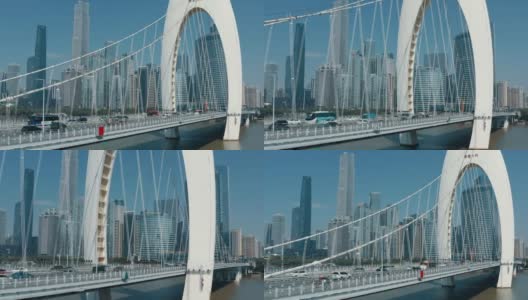 桥上交通鸟瞰图高清在线视频素材下载