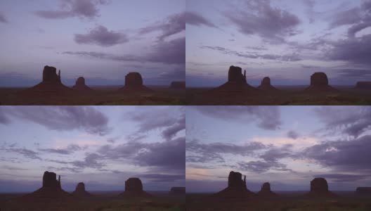 日出与云彩在纪念碑谷，时间流逝。美国犹他州高清在线视频素材下载