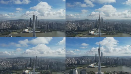 中国广州的广州塔的倾斜视图高清在线视频素材下载