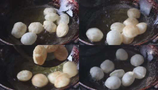 印度著名小吃Pani Puri Poori Phuchka Fuchka Golgappe高清在线视频素材下载