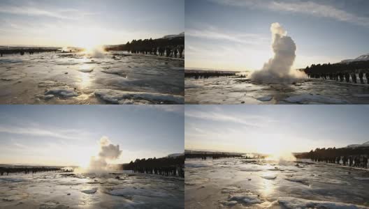 冰岛的Geysir间歇泉高清在线视频素材下载