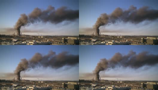 炼油厂的火灾高清在线视频素材下载