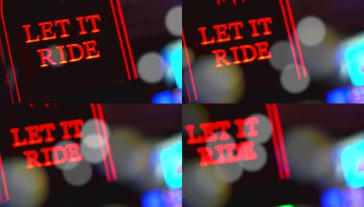 “LET IT RIDE”霓虹灯架聚焦高清在线视频素材下载