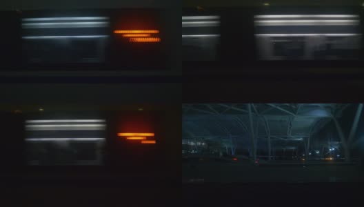 夜间时间武汉深圳火车公路旅行侧窗pov全景4k中国高清在线视频素材下载