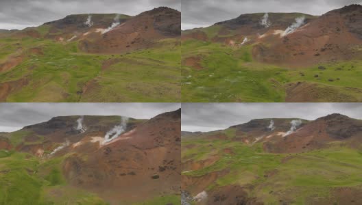 冰岛火山和地热景观与喷气孔高清在线视频素材下载