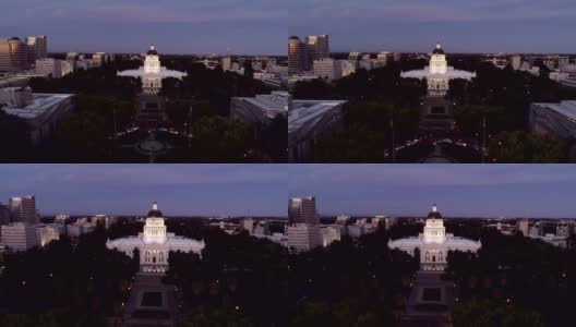 萨克拉门托州议会大厦鸟瞰图高清在线视频素材下载