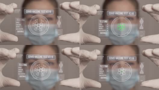 女性科学家用人工智能测试冠状病毒疫苗高清在线视频素材下载