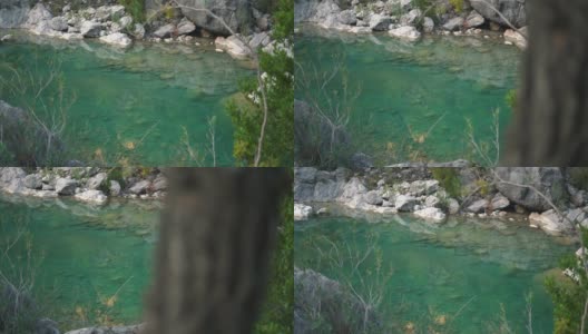 土耳其著名的奇迈拉山区的绿松石河高清在线视频素材下载