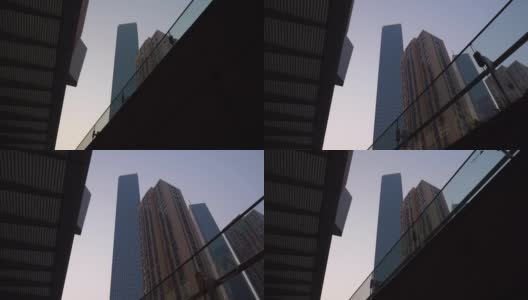 黄昏时分青岛市著名的市中心塔慢镜头上观4k中国高清在线视频素材下载