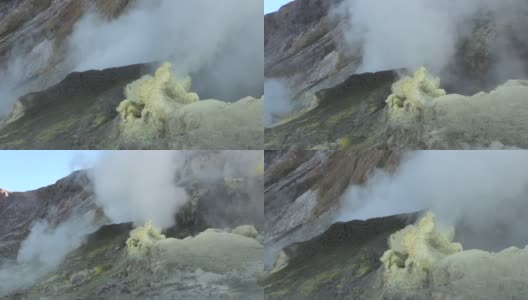 新西兰白岛山上一座火山的间歇泉。高清在线视频素材下载