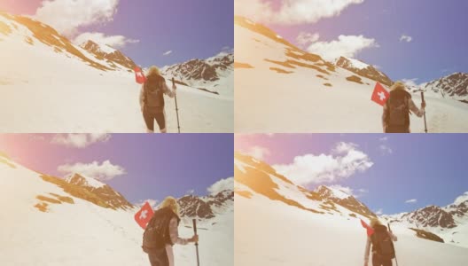 日落徒步在瑞士HYPER-LAPSE高清在线视频素材下载