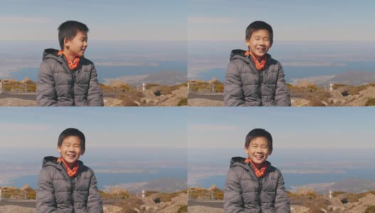 健康放松的亚洲十多岁男孩祈祷，平静的表情，积极的心理健康高清在线视频素材下载