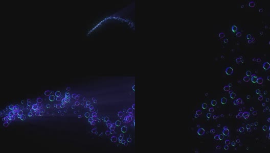 彩虹泡泡在黑暗的背景上高清在线视频素材下载
