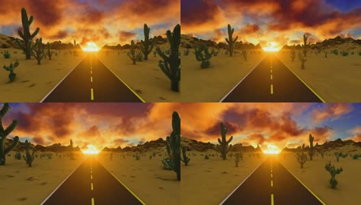 美丽的美国沙漠日落高清在线视频素材下载