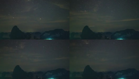 在泰国攀牙市的Samet Nang She视点拍摄的夜空和星星高清在线视频素材下载