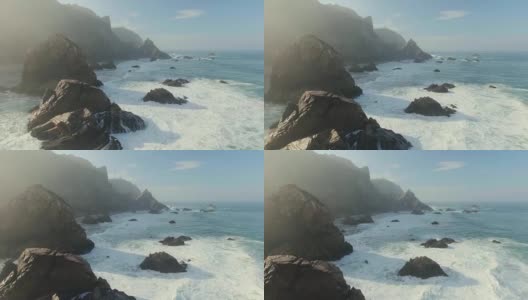 史诗悬崖和海浪视图高清在线视频素材下载