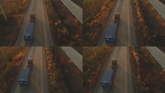 卡车在路上行驶高清在线视频素材下载