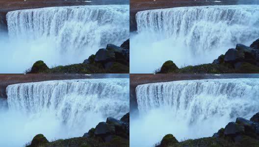 冰岛东北部Vatnajokull国家公园的Selfoss瀑布高清在线视频素材下载