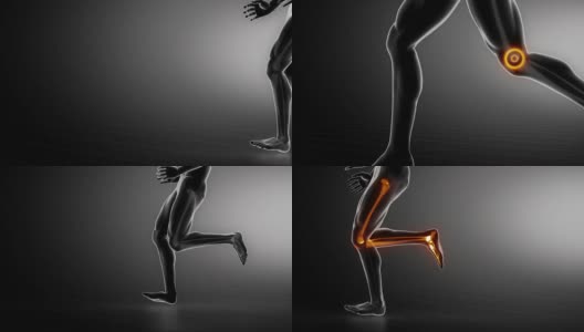 跑步的人专注于腿部关节高清在线视频素材下载