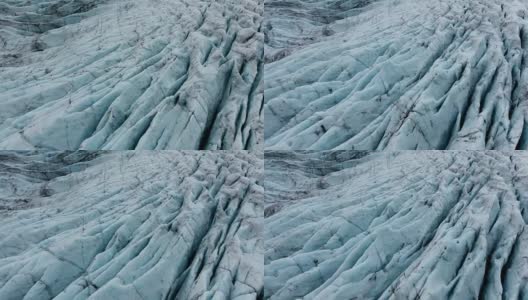 镜头-冰岛冰川的鸟瞰图高清在线视频素材下载