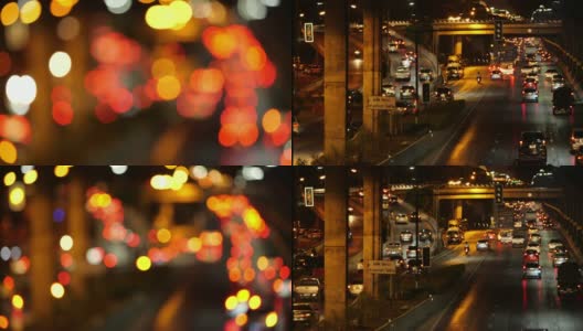 城市夜景的散焦。高清在线视频素材下载