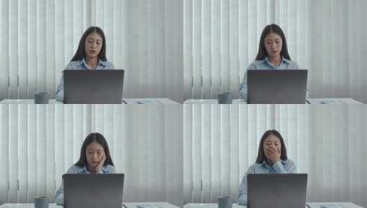 亚洲女性对办公室工作感到厌烦。高清在线视频素材下载