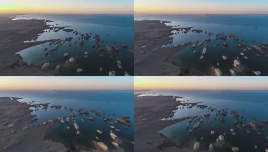 晨曦中的亚丹城在水面上显得非常神秘高清在线视频素材下载