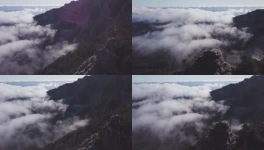 云层背景上的山脉。高山景观。高清在线视频素材下载