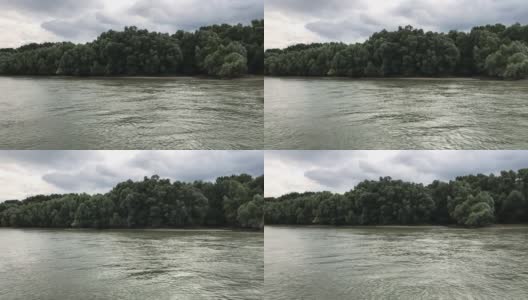 树木区域多瑙河弯曲匈牙利欧洲慢动作高清在线视频素材下载