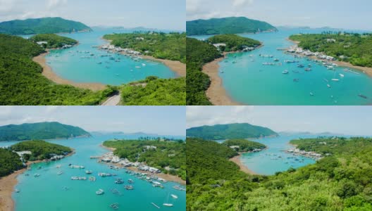 香港西贡村蒲台澳村旧渔村的无人机照片高清在线视频素材下载