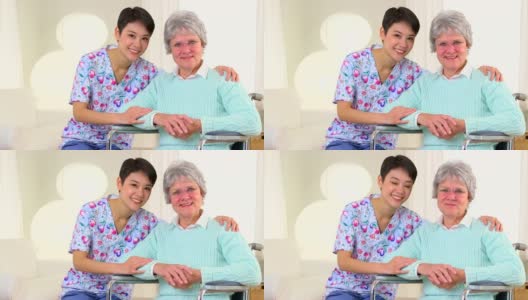 中国护士和老年病人高清在线视频素材下载