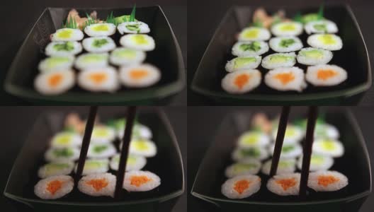 寿司外卖盒。高清在线视频素材下载
