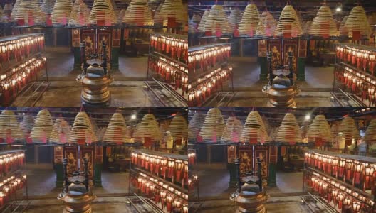 中国寺庙中的香锥高清在线视频素材下载