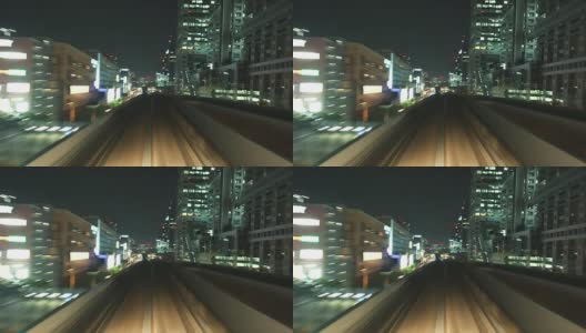 东京晚上的高速列车高清在线视频素材下载
