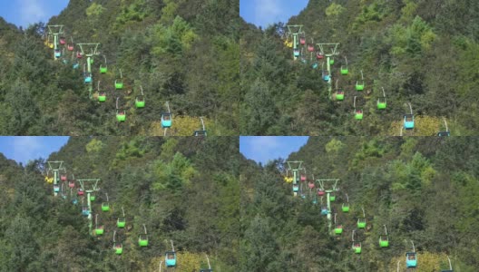 4k实时:缆车向上移动至玉龙雪山观景台，丽江，中国。高清在线视频素材下载