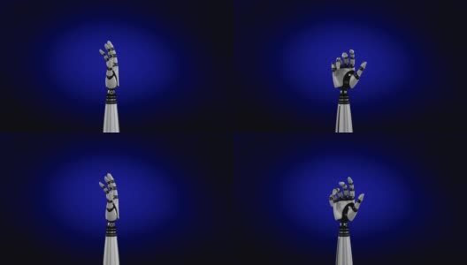 黑色背景上的机器人手臂高清在线视频素材下载