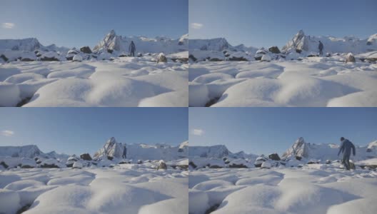 冬季，罗浮敦岛的Sakrissoy标志高清在线视频素材下载