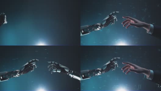 将半机械人变成人类的机器人高清在线视频素材下载
