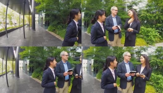 一位英国男士与日本职场女性会面高清在线视频素材下载