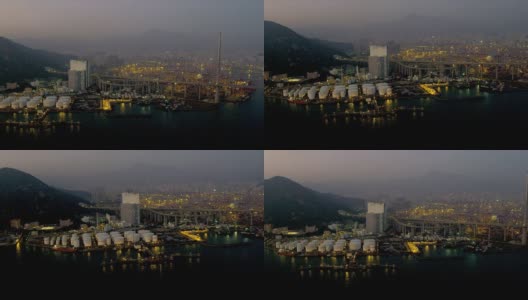 鸟瞰香港船舶货柜码头高清在线视频素材下载